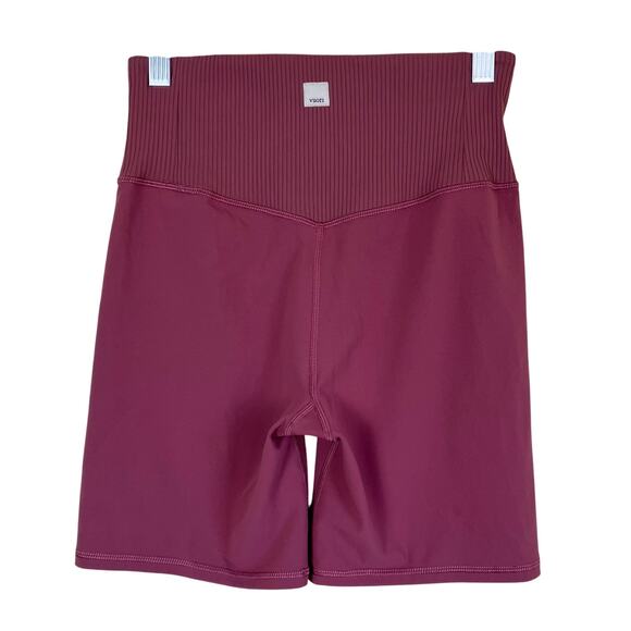 Vuori Sz S Rib Studio Short 6” High Rise Biker Shorts Dusty Mauve Stretchy Soft - Picture 5 of 15